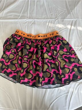 Zumba Fitness Pink, Black & Orange Elastic-Waist Circle Skirt